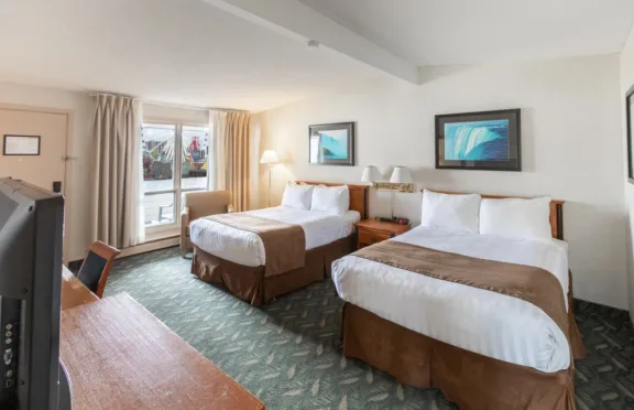 Interior shot of two queen room at the Travelodge on Clifton Hill.