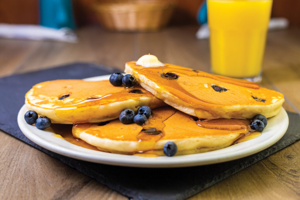 Blueberry pancakes served up at the Clifton Hill Family Restaurant