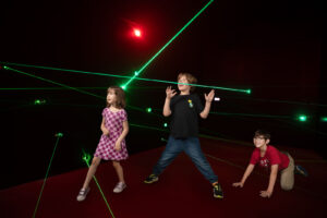 Kids playing in the Maze of Lazers on Clifton Hill